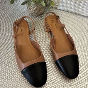 Two-Tone Black and Tan Flats